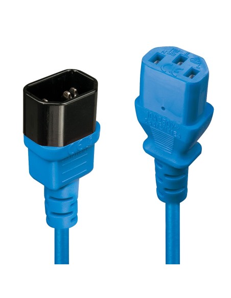 Lindy 30471 cable de transmisión Negro, Azul 1 m C14 acoplador C13 acoplador