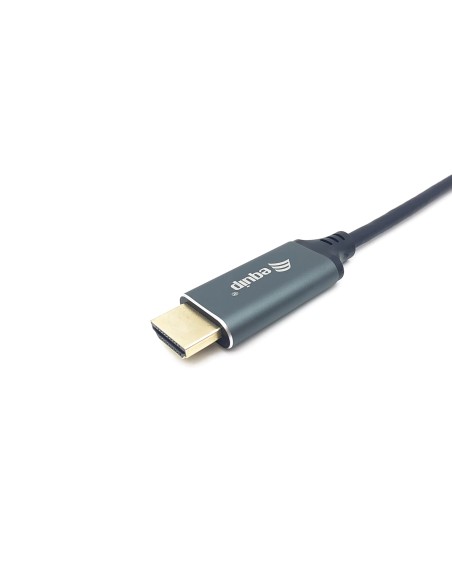 Equip 133416 adaptador de cable de vÍ­deo 2 m USB Tipo C HDMI tipo A (Estándar) Gris, Negro