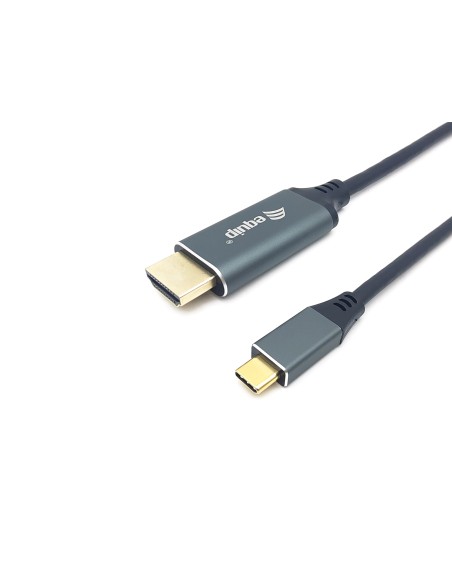 Equip 133415 adaptador de cable de vÍ­deo 1 m USB Tipo C HDMI tipo A (Estándar) Negro, Gris