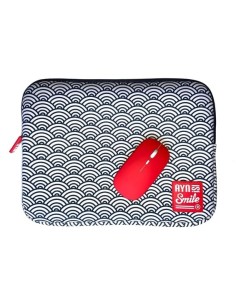 Bundle Funda Sleeve para Portátil de 13 y 14 pulgadas Smile Kimono de Neopreno estampado Japonés Seigaiha