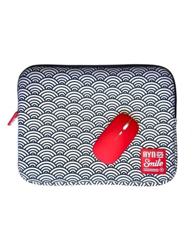 Bundle Funda Sleeve para Portátil de 13 y 14 pulgadas Smile Kimono de Neopreno estampado Japonés Seigaiha