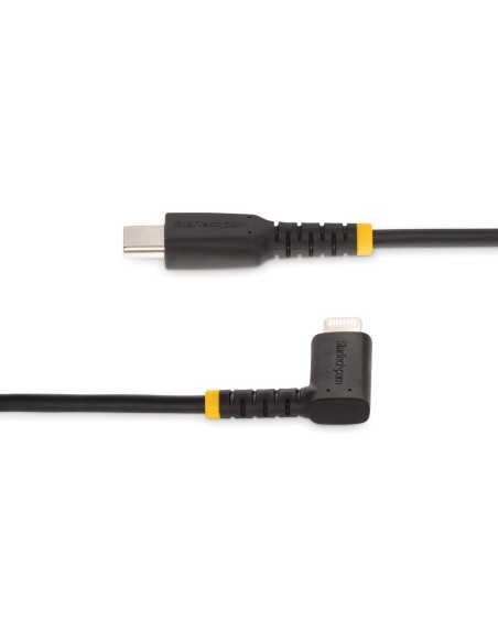 StarTech.com Cable de 1m USB-C a Lightning - Cable USB 2.0 a Lightning Acodado - Cable USB Tipo C a Lightning - Cable de Carga -
