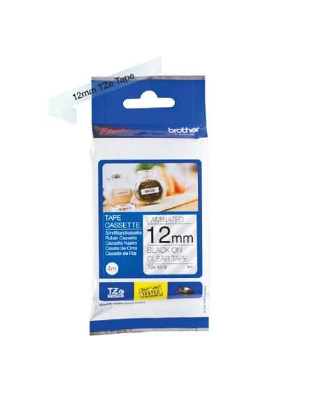 Brother TZe131S cinta para impresora de etiquetas Negro sobre transparente TZe