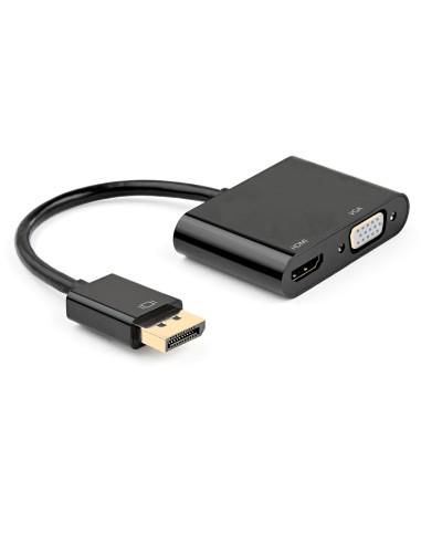 Ewent EC1457 adaptador de cable de vÍ­deo DisplayPort HDMI + VGA (D-Sub) Negro
