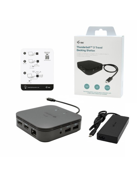 i-tec Thunderbolt 3 Travel Dock Dual 4K Display with Power Delivery 60W + Universal Charger 77 W