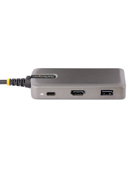 StarTech.com Adaptador Multipuertos USB-C - Docking Station USB Tipo C HDMI 4K60 - Hub Ladrón USB 3.0 de 3 Puertos - Entrega de 