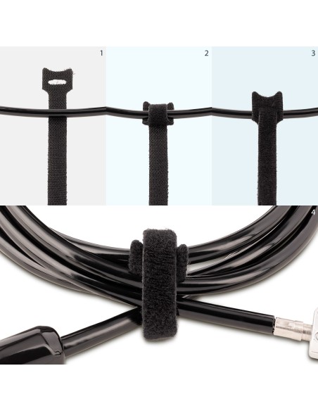 StarTech.com Bridas de 15cm de Gancho y Bucle - Paquete de 50 - Tiras Envolturas Reusables para Gestión de Cableado - Cintas Aut