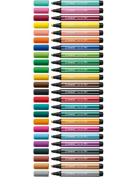 STABILO Pen 68 MAX rotulador Beige, Negro, Azul, Marrón, Verde, Azul claro, Verde claro, Naranja, Rosa, Púrpura, Rojo, Violeta, 