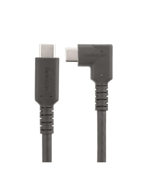 StarTech.com Cable de 2m USB-C Resistente Acodado a la Derecha - USB 3.2 Gen 1 (5 Gbps) - Cable de Transferencia USB Tipo C - DP