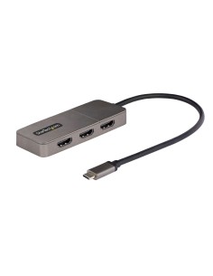 StarTech.com Adaptador USB-C de 3 Puertos Multimonitor - Hub MST USB Tipo C a 3 Puertos HDMI - Divisor Multiplicador DP Triple 4