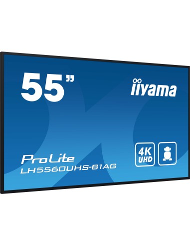 iiyama PROLITE Pizarra de caballete digital 139,7 cm (55") LED Wifi 500 cd   m² 4K Ultra HD Negro Procesador incorporado Android