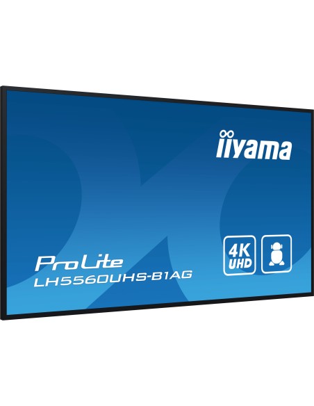 iiyama PROLITE Pizarra de caballete digital 139,7 cm (55") LED Wifi 500 cd   m² 4K Ultra HD Negro Procesador incorporado Android