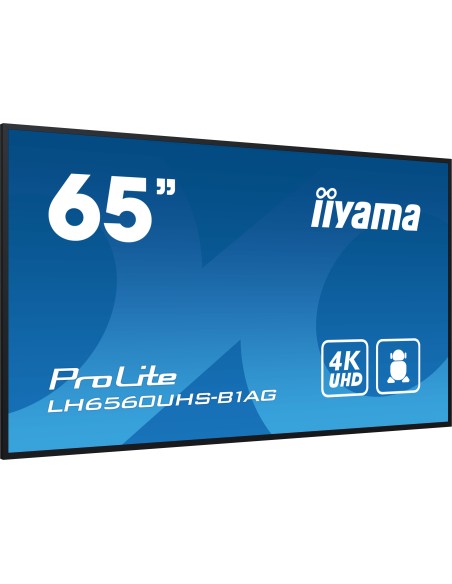 iiyama PROLITE Pizarra de caballete digital 165,1 cm (65") LED Wifi 500 cd   m² 4K Ultra HD Negro Procesador incorporado Android
