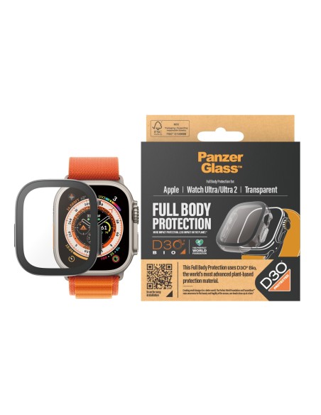PanzerGlass Apple Watch Full Body Case D30 Transparente Vidrio templado, Tereftalato de polietileno (PET)