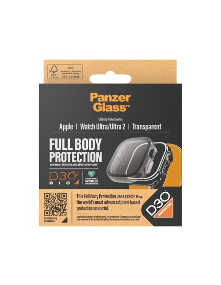 PanzerGlass Apple Watch Full Body Case D30 Transparente Vidrio templado, Tereftalato de polietileno (PET)