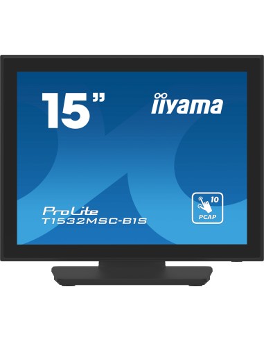 iiyama ProLite T1532MSC-B1S pantalla para PC 38,1 cm (15") 1024 x 768 Pixeles XGA LCD Pantalla táctil Negro
