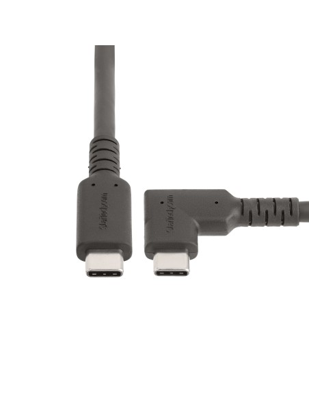 StarTech.com Cable de 1m USB-C Resistente Acodado a la Derecha - USB 3.2 Gen 2 (10 Gbps) - Cable de Transferencia USB Tipo C - D
