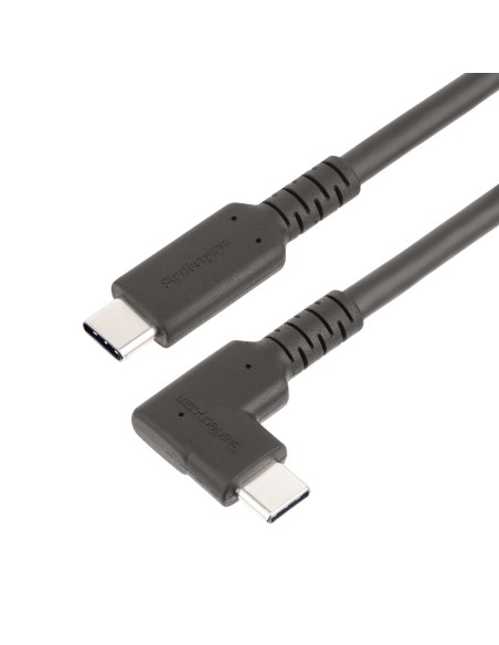 StarTech.com Cable de 50cm USB-C Resistente Acodado a la Derecha - USB 3.2 Gen 2 (10 Gbps) - Cable de Transferencia USB Tipo C -