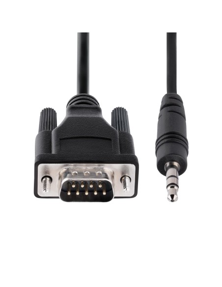 StarTech.com Cable de 1m Serie DB9 a 3,5mm para la Configuración de Dispositivos Serie - Cable RS232 DB9 macho a 3,5 mm para Cal