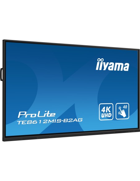 iiyama PROLITE Pizarra de caballete digital 2,18 m (86") LED Wifi 400 cd   m² 4K Ultra HD Negro Pantalla táctil Procesador incor