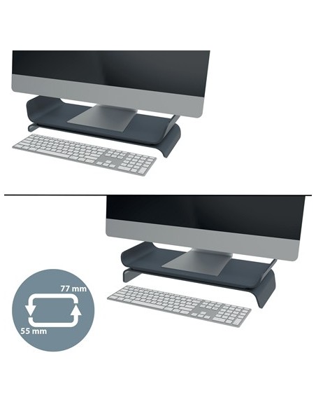 Leitz Ergo Adjustable Monitor Stand 68,6 cm (27") Gris Escritorio