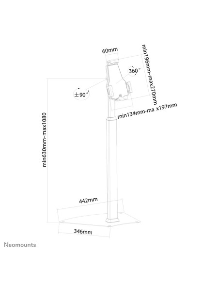 Neomounts soporte de suelo para de las tabletas de 7.9"-10.5"