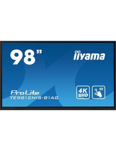 iiyama PROLITE Pizarra de caballete digital 2,49 m (98") LED Wifi 400 cd   m² 4K Ultra HD Negro Pantalla táctil Procesador incor