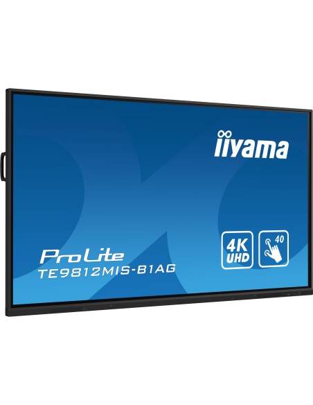 iiyama PROLITE Pizarra de caballete digital 2,49 m (98") LED Wifi 400 cd   m² 4K Ultra HD Negro Pantalla táctil Procesador incor