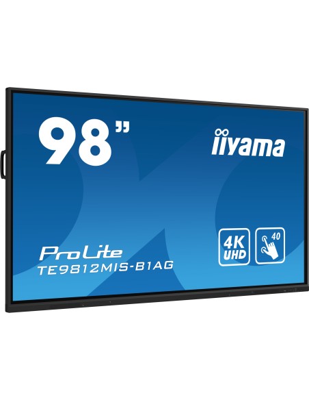 iiyama PROLITE Pizarra de caballete digital 2,49 m (98") LED Wifi 400 cd   m² 4K Ultra HD Negro Pantalla táctil Procesador incor