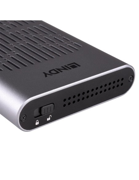 Lindy 43382 caja para disco duro externo Caja externa para unidad de estado sólido (SSD) Plata M.2