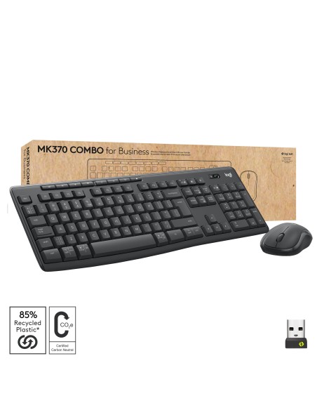 Logitech MK370 Combo for Business teclado Ratón incluido RF Wireless + Bluetooth QWERTZ Alemán Grafito