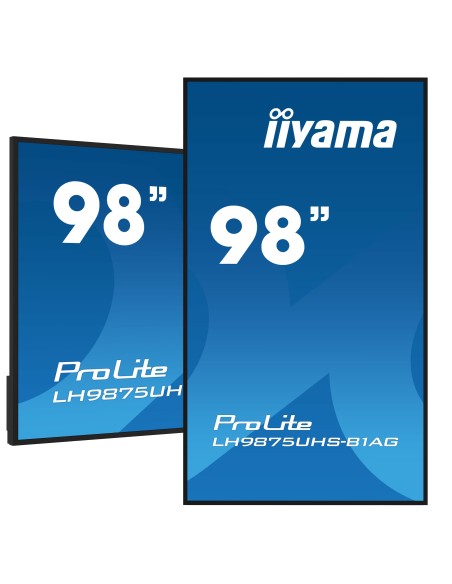 iiyama PROLITE Pizarra de caballete digital 2,49 m (98") LED Wifi 500 cd   m² 4K Ultra HD Negro Procesador incorporado Android 1