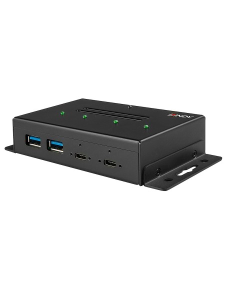 Lindy 43094 hub de interfaz USB 3.2 Gen 2 (3.1 Gen 2) Type-C 10000 Mbit s Negro