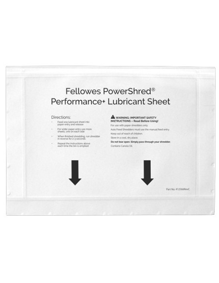 Fellowes 4025601 accesorio para destructoras de papel 10 pieza(s) Hojas lubricantes