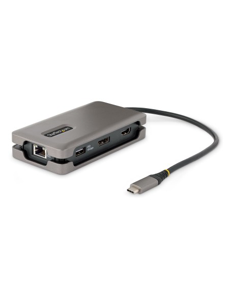 StarTech.com Adaptador Multipuertos USB-C - HDMI DP 4K a 60Hz - Hub Ladrón USB de 3 Puertos - Power Delivery de Paso de 100W - G