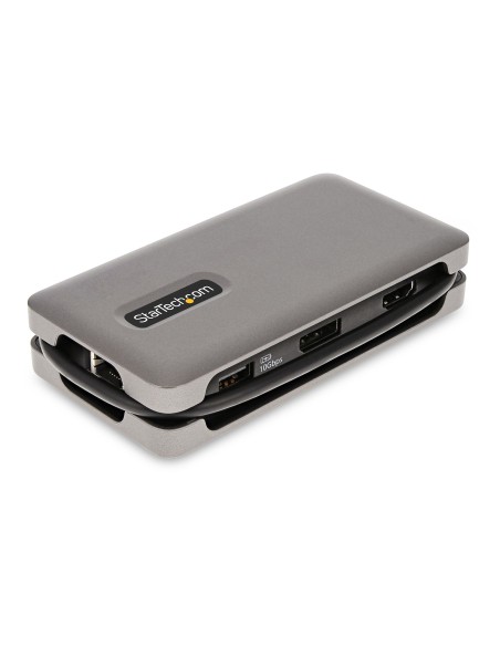 StarTech.com Adaptador Multipuertos USB-C - HDMI DP 4K a 60Hz - Hub Ladrón USB de 3 Puertos - Power Delivery de Paso de 100W - G