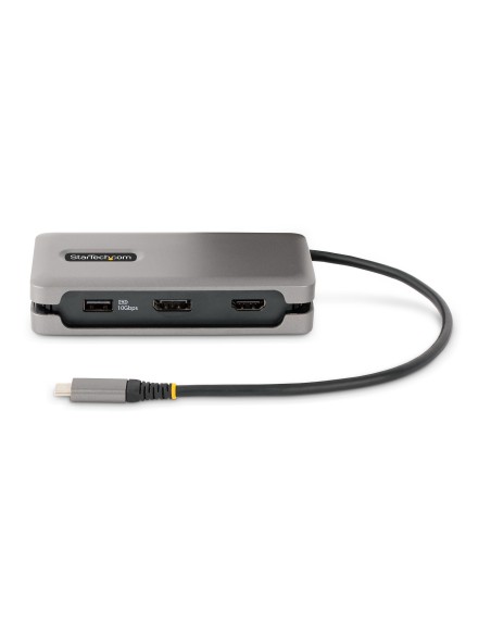 StarTech.com Adaptador Multipuertos USB-C - HDMI DP 4K a 60Hz - Hub Ladrón USB de 3 Puertos - Power Delivery de Paso de 100W - G