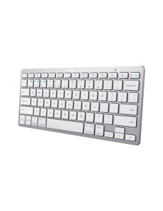 Trust 24653 teclado Bluetooth QWERTZ Alemán Plata, Blanco