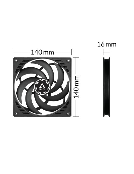 ARCTIC P14 Slim PWM PST Carcasa del ordenador Ventilador 14 cm Negro 1 pieza(s)