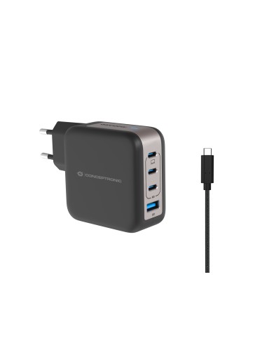 Conceptronic ALTHEA18B cargador de dispositivo móvil Universal Negro Corriente alterna Carga rápida Interior