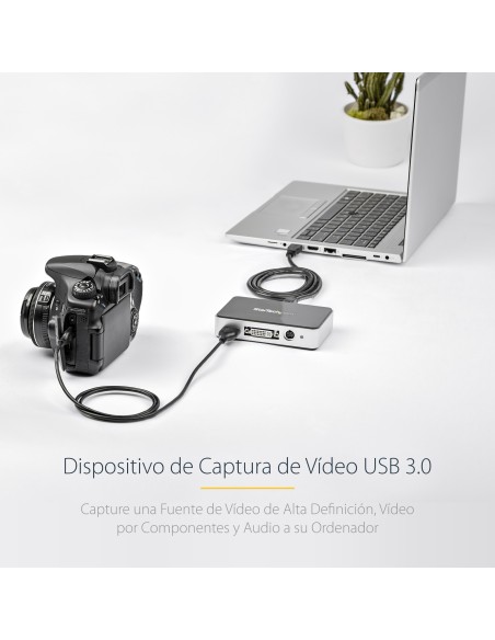 StarTech.com Capturadora de VÍ­deo USB 3.0 a HDMI, DVI, VGA y VÍ­deo por Componentes - Grabador de VÍ­deo HD 1080p 60fps negro