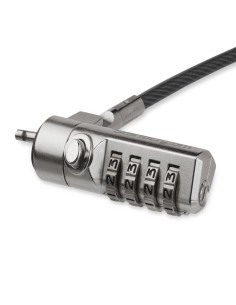 StarTech.com Cable de seguridad para portatil con bisagra giratoria con candado de combinacion de 4 digitos negro plata LTLOCK4D