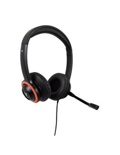 V7 Auriculares Safesound Education k-12 con micrófono, volumen limitado, antimicrobiano, cable de 2 m, 3,5 mm, ordenador portáti