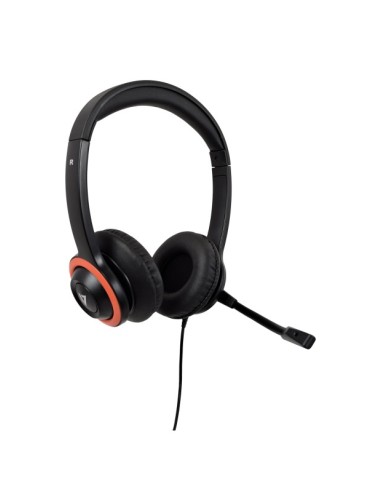 V7 Auriculares Safesound Education k-12 con micrófono, volumen limitado, antimicrobiano, cable de 2 m, 3,5 mm, ordenador portáti