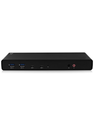 V7 Base de conexión USB-C universal con potencia de salida, monitor doble 4K, HDMI, DisplayPort y Displaylink de hasta 60 W