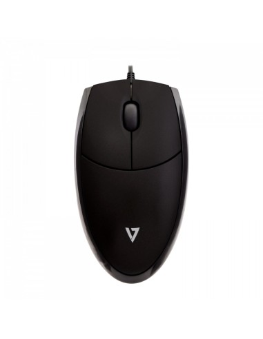 V7 Mouse optico USB tipo A 1000 DPI Ambidextro LED - Negro