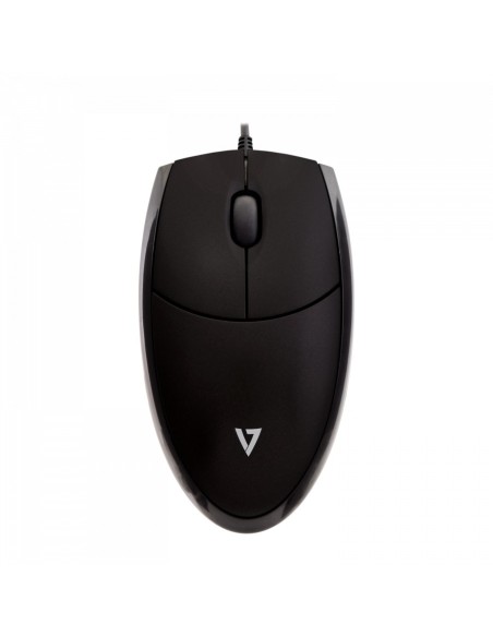 V7 Mouse optico USB tipo A 1000 DPI Ambidextro LED - Negro