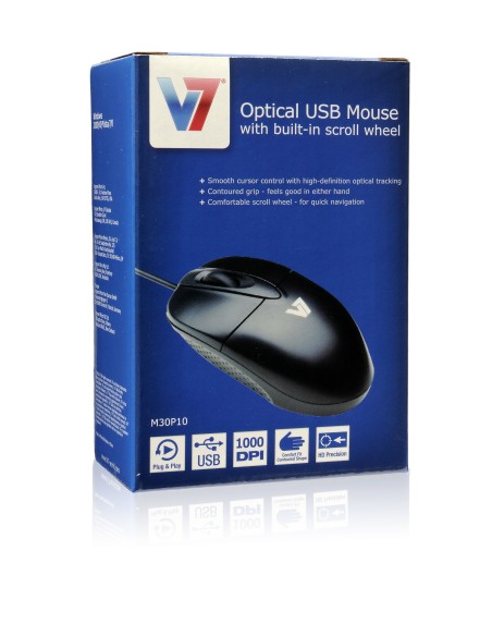 V7 Ratón óptico Standard USB negro