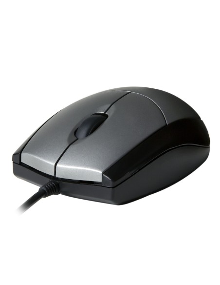 V7 Mouse Í?ptico USB 1000 DPI LED Negro, Plata
