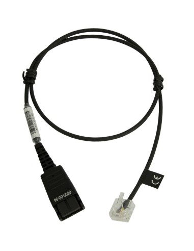 Jabra cable telefónico 0,5 m Transparente, Negro